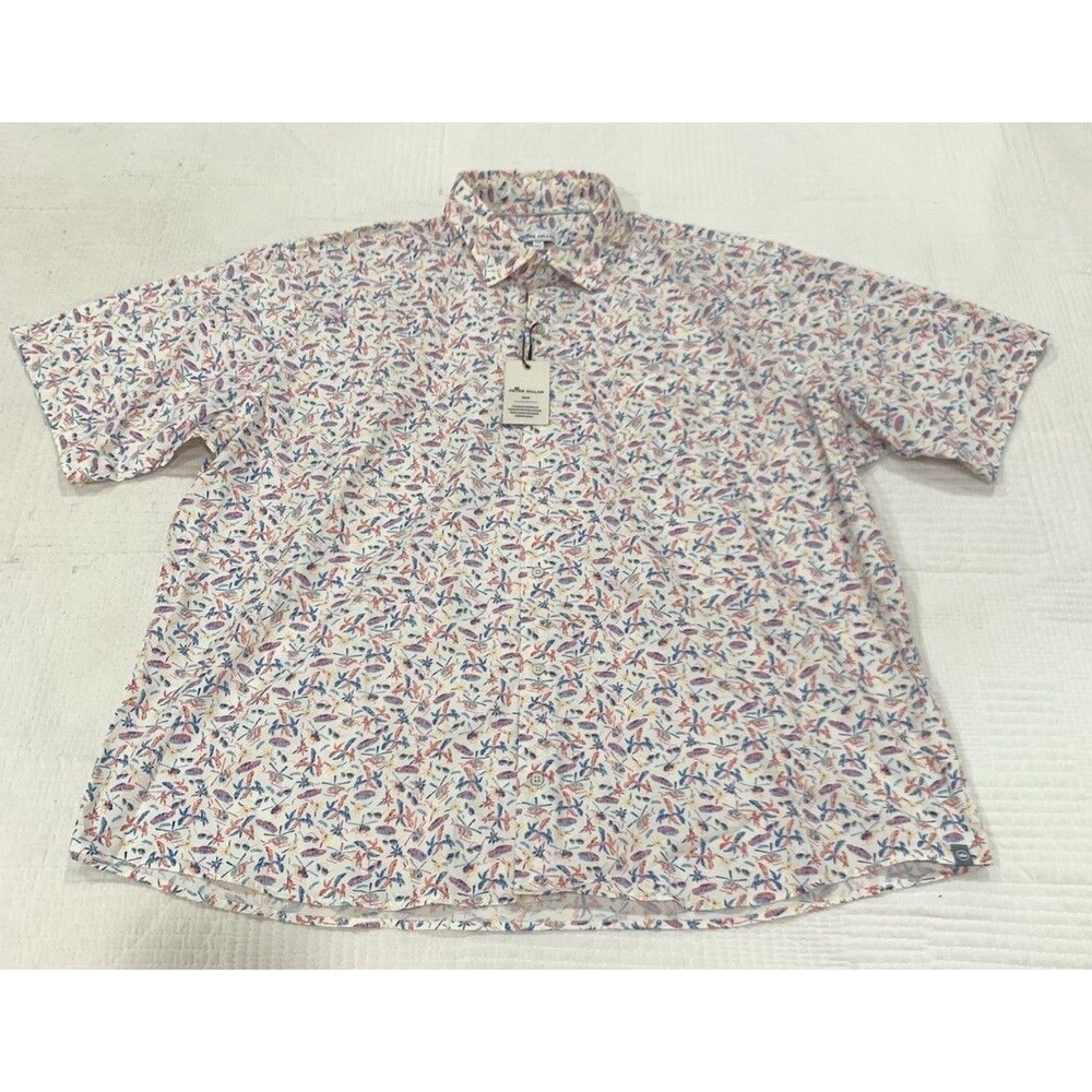 NEW Peter Millar Seaside Vacation Cotton Stretch Sport Shirt XXL Vacation